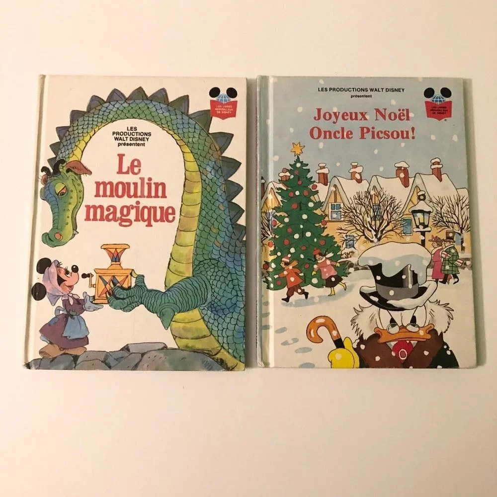 Vtg Le Moulin Magique and Joyeux Noel Oncle Picsou Disney Books French